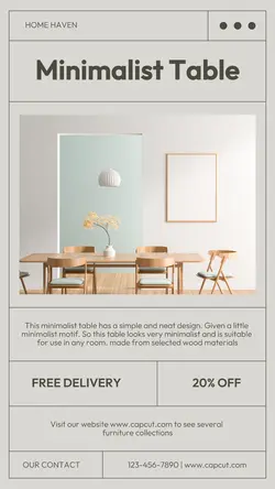 Furniture Table Sale Instagram Story