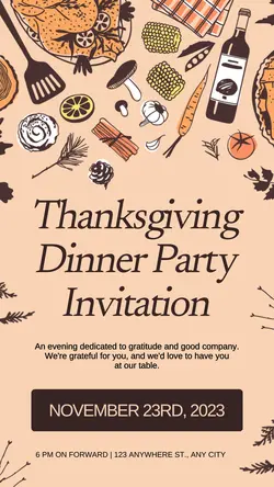 Thanksgiving Dinner Party Invitation Tiktok Post