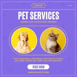 Simple Purple Pet Services Instagram Post