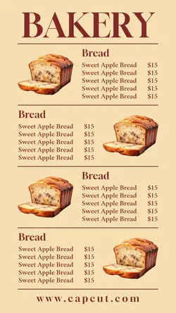 Food Bakery Menu Display Instagram Story