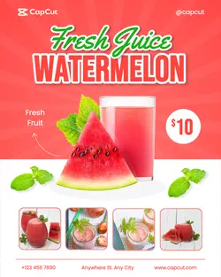 Food & Beverages Watermelon Juice Product Display