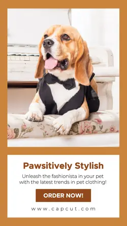 Brown Minimalist Pet Clothing Instagram Story