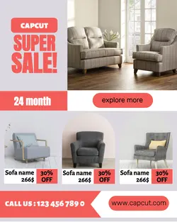 Promotion of quality chairs with discounts for simple and elegant Instagram portraits