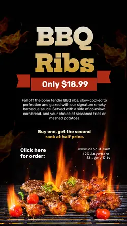 BBQ Ribs Food Promotion Instagram Story