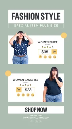 Casual Clothing Plus Size Instagram Story Post