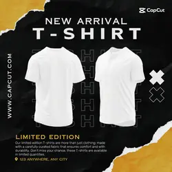Fashion new arrival t shirt product display for instagram post