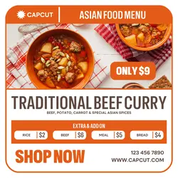 Asian Food Curry Instagram Post
