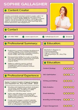 Business Resume Content Creator