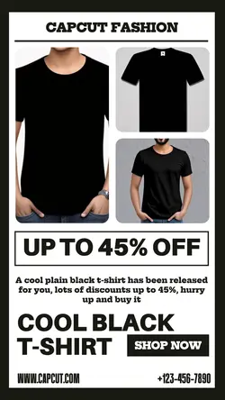 Cool T-shirts Black Product Promotion Story Tiktok