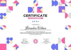 Modern Creative Color Certificate Design