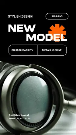 Black Headphone Release Model Instagram Story