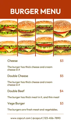 Food Burger Menu Instagram Story