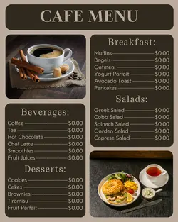 food and beverage cafe menu instagram post