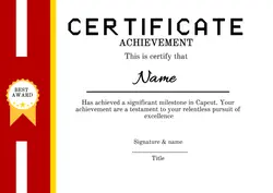 NON-MARKETING CERTIFICATE OF ACHIEVEMENT RED