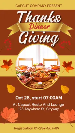 Thanksgiving Dinner Invitation Instagram Story