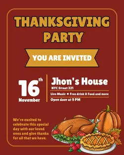 thanksgiving party invitation instagram post