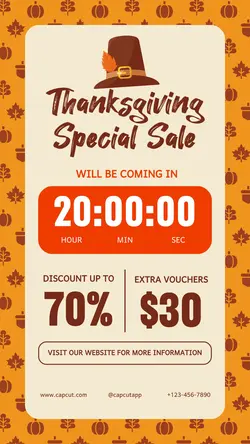 Thanksgiving Sale Countdown Instagram Story