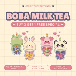 Food And Beverage Boba Milk Tea Poster