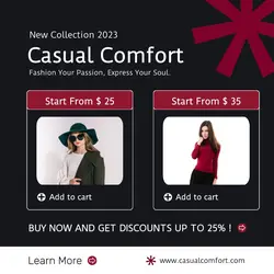 Black and Red Modern Promotion New Collection Instagram Post