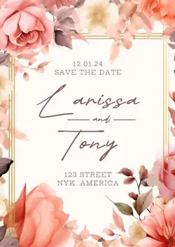 Non-Marketing Floral Wedding Invitation 