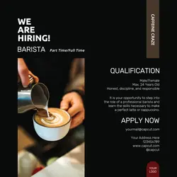 Business Hiring Barista LinkedIn Post