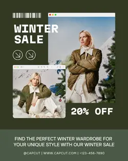 Dark Green Modern Fashion Sale Instagram Post