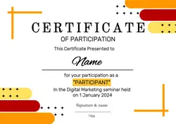 NON-MARKETING CERTIFICATE OF participation