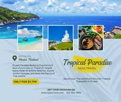 Travel Promotion Facebook Post Green Yellow