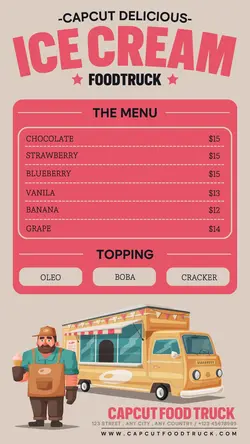 Food and Beverage ice cream foodtruck menu