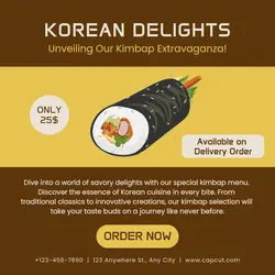 Food and Beverage Korean Kimbab Menu