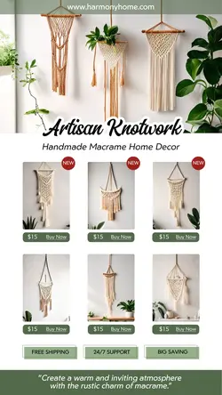 Household Macrame Home Decor Sale Instagram Story
