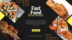 Yellow Fast Food Restaurant Facebook Cover