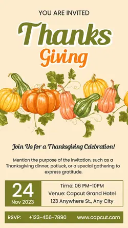 Thanks Giving Invitation Instagram Story