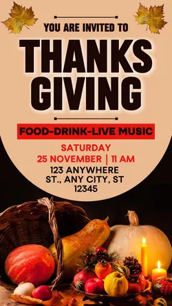 Thanksgiving Dinner Party Instagram Story
