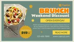 Food & Beverage Brunch Banner Twitter Post