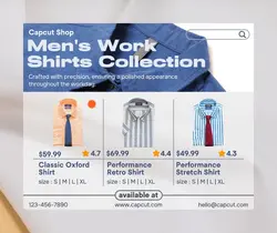 Fashion Industry Men's Shirt Product Display Facebook Post