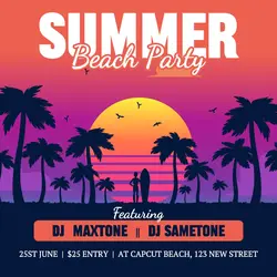 Summer Beach Party Instagram post