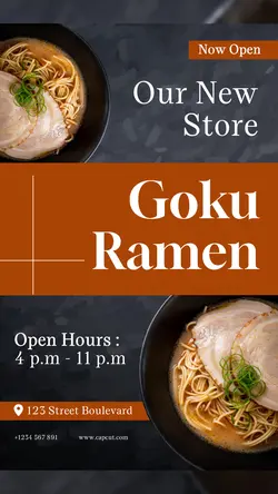 Ramen Store Opening Hours Promotion Instagram Story