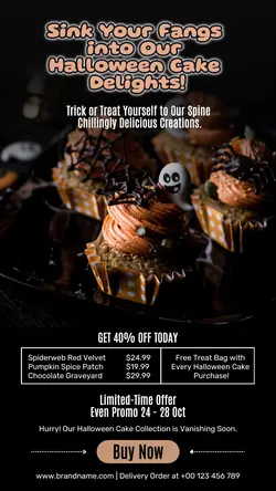 Halloween cake Promotion Instagram Story