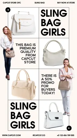 6 Multi-product Image Sling Bags Girls Instagram Story Promotion