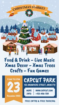 Christmas Market Promotions Poster Template Instagram Story