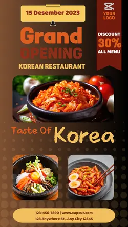 Grand Opening Korean Restaurant Instagram Story