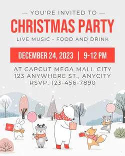 Christmas Party Invitation Card Instagram Portrait