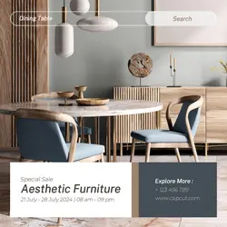 Brown and Blue Furniture Promotion Instagram Post