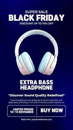 Black Friday Headphone Sale for Instagram Story