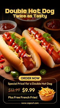 Food & Beverage Double Hot Dog Promotion Instagram Story