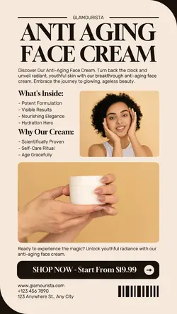 Anti Aging Face Cream Skincare Promotion