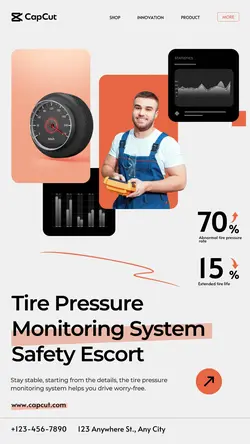 Auto parts Tire monitoring system Publicity Simple