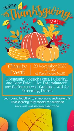 Thanksgiving Charity Event Social Media Story