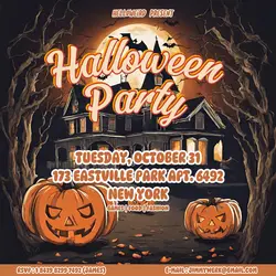 Halloween Party Poster Style Invitation Instagram Post